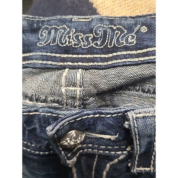 Miss Me Jeans Womens 27 Blue Boot Low Rise Thick Stitch Y2K Western Ranch Rodeo - Picture 12 of 15